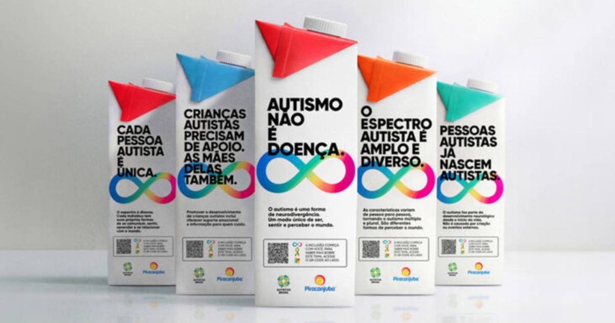 Além do Espectro: campanha usa embalagens de leite para combater desinformação sobre autismo no Brasil