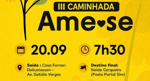 III Caminhada Ame-se acontece neste domingo (20) em Feira de Santana com mensagem de valorização da vida