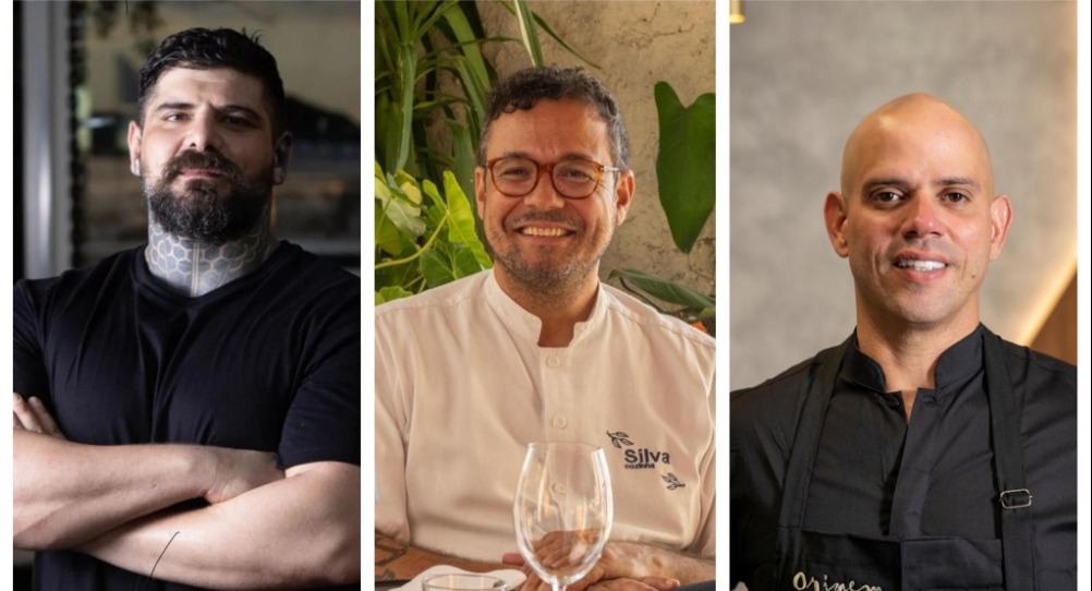 Seleção reúne três nomes ou estabelecimentos por categoria e antecede a cerimônia de premiação marcada para 30 de outubro. Na foto, os três finalistas a chef do ano, Daniel Buzzi, Ricardo Silva e Fabrício Lemos