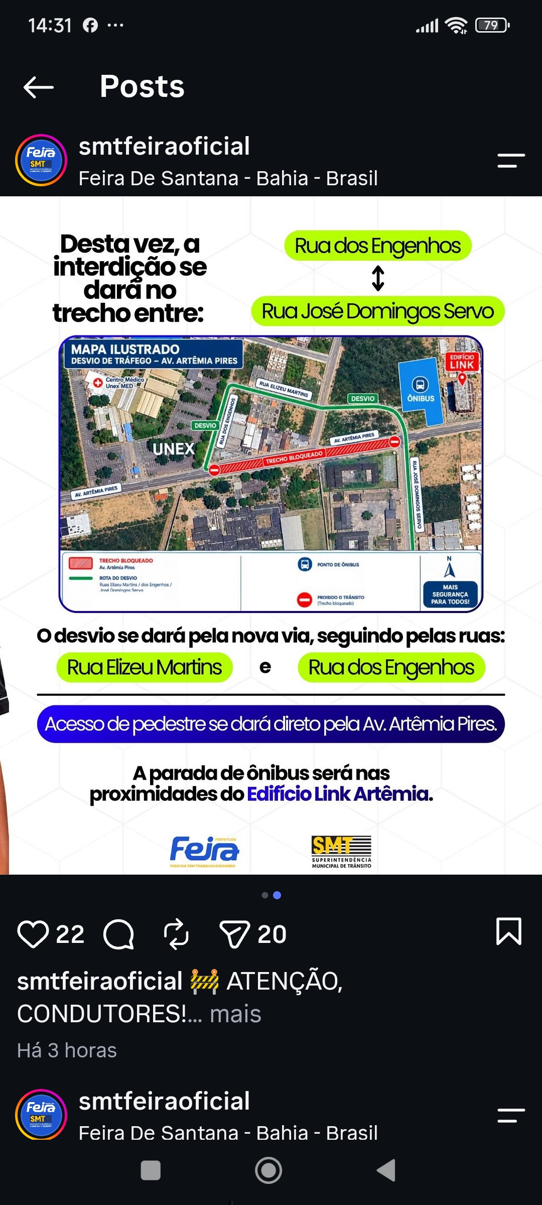 Avenida Artêmia Pires terá nova interdição temporária a partir desta terça-feira (06)