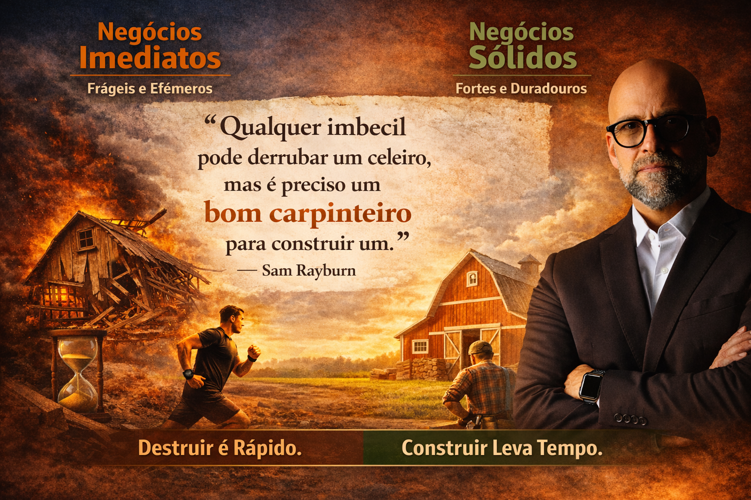 Qualquer imbecil pode derrubar um celeiro, mas é preciso um bom carpinteiro para construir um