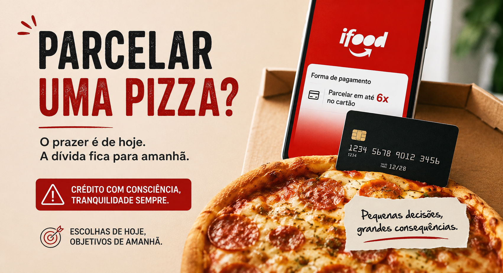 Parcelar uma pizza: quando o consumo de hoje compromete o dinheiro de amanhã