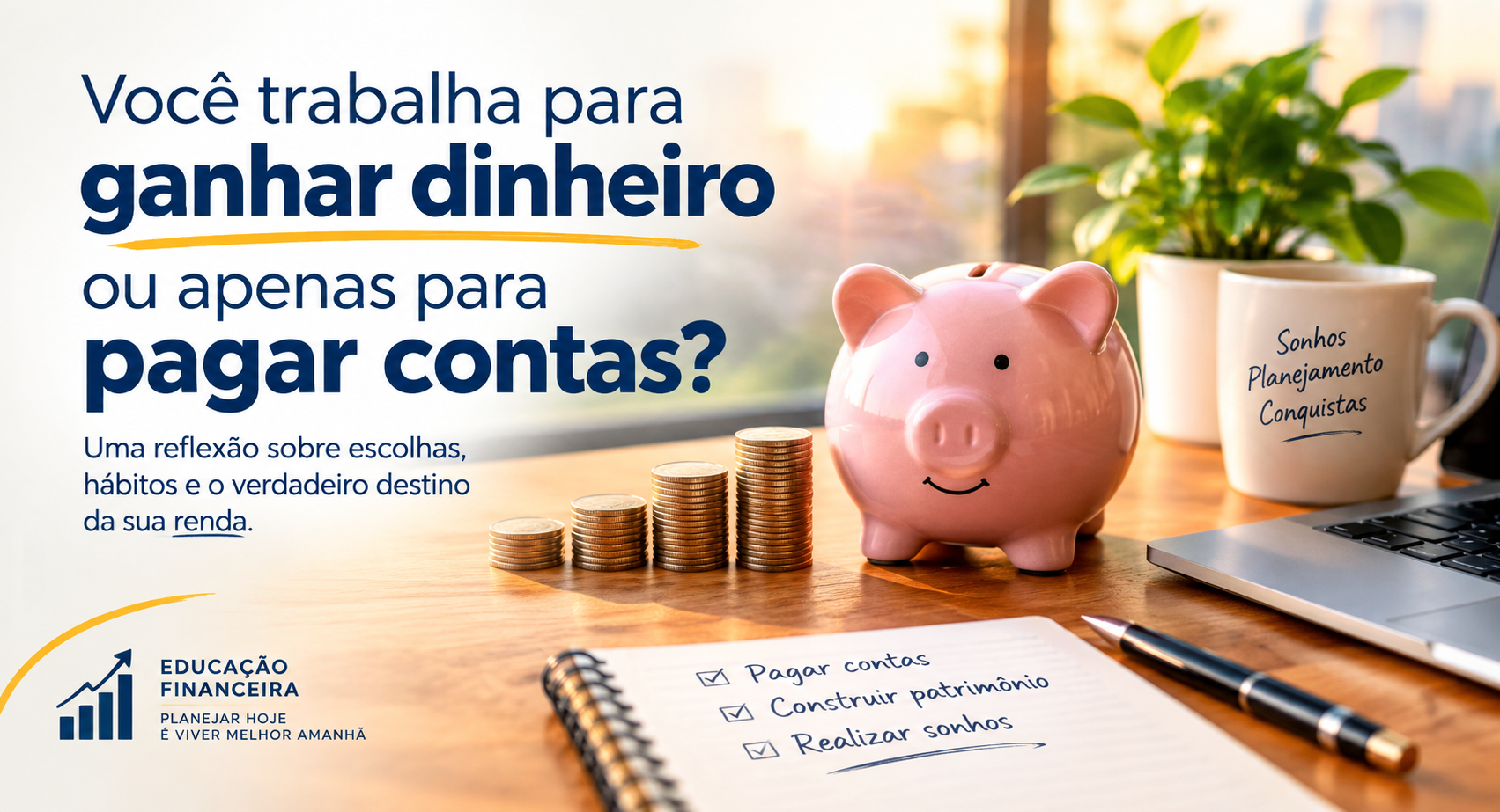 Você trabalha para ganhar dinheiro ou apenas para pagar contas?