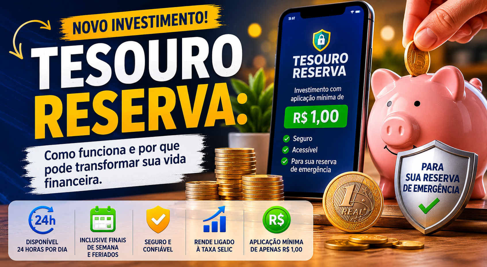 Tesouro Reserva: o novo investimento criado para quem quer começar uma reserva financeira sem complicação